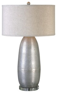 Luxury Modern Table Lamp Shade for Decorative Living Room Bed Room Aluminium Silver Color Round Shape Metal Indoor <b>Lighting</b> Lamp - Product Image 5
