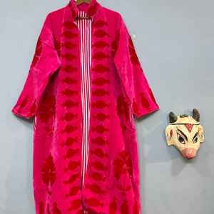 เสื้อแจ็คเก็ตสั้นผ้ากำมะหยี่ปักลายซูซานี  เสื้อโค้ทปักลายซูซานี  เสื้อแจ็คเก็ตยาวผ้ากำมะหยี่ปักลายซูซานี - Product Image 5