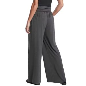 กางเกงโยคะยาวเต็มรูปแบบน้ำหนักเบาลำลองทรงหลวมกางเกงจ็อกเกอร์ไซส์ใหญ่พิเศษปิดเอวยางยืดลายพื้นสำหรับใส่ออกกำลังกายวิ่ง - Product Image 4