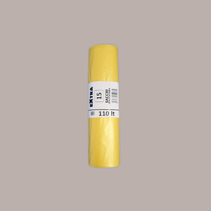 15pcs grand sac poubelle en plastique HDPE 70x110cm couleur jaune avec poignée scellée et conception épaisse - Product Image 2