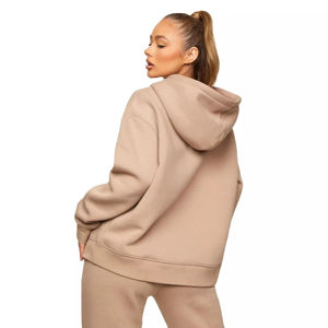 Sudadera con capucha de color sólido de alta calidad para mujer Esenciales de manga larga personalizables con logotipo para invierno - Product Image 2