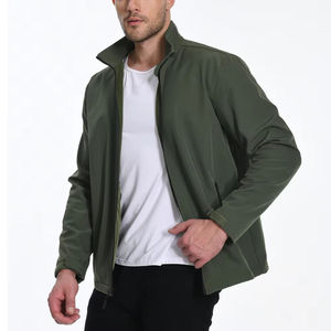 Venta caliente de los hombres de la vendimia de la chaqueta de alta calidad de encargo del estilo fresco de lana de otoño desgaste con cuello vuelto logotipo frontal de venta - Product Image 2