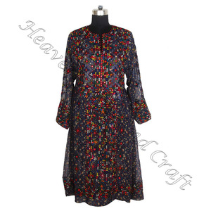 Belles robes de type Afghani et Balochi brodées à la main dans un design coloré plus vendu de 2025 Vintage Bohemian Banjara - Product Image 5