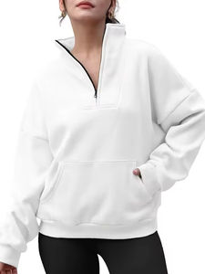 Plus Size Pullover <b>Half</b> Quarter <b>Zip</b> Winter Breathable Cotton <b>Sweatshirt</b> Custom Zipper <b>Men</b> Regular Fit - Product Image 4
