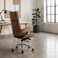 Chaise de bureau ergonomique pivotante en cuir véritable pour le bureau, la maison et les jeux