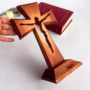 Croix murale en bois de luxe |   Artisanat artisanal de qualité supérieure |   Vente en gros directe d'usine - Product Image 1