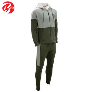 Survêtements en molleton pour hommes Sweat-shirt à capuche en coton Bas de jogging unis à fermeture éclair Dernier style Ensemble de survêtements pour hommes - Product Image 4
