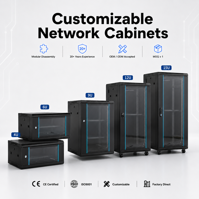 19 Inch Cabling Enclosure Wall Mount Network Cabinet 4U 6U 9U 12U Small DDF Wall Box Tempered Glass Door High Quality