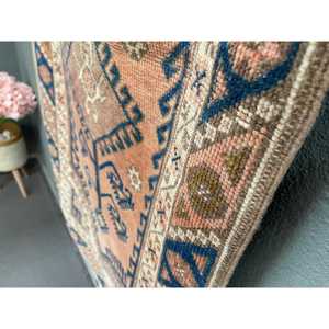 Turkish Small Rug, 2.4x5 ft Vintage Rug, <b>Red</b> <b>Wool</b> Rug - Product Image 3