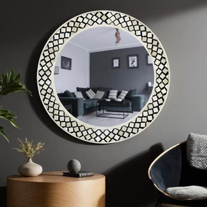 Marco de Espejo de Pared de Mosaico de Vidrio, Hecho a Mano, Ecológico, Diseño Industrial Moderno para Decoración de Bodas Costeras, Baños y Salas de Estar - Product Image 1