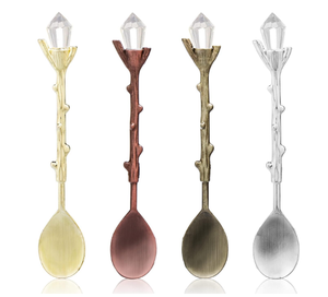 Cuchara de café con acabado en oro rosa y oro plateado, tenedor, cubiertos de cocina, vajilla metálica, vajilla, cuchillo, cuchara, tenedor, cubiertos - Product Image 1