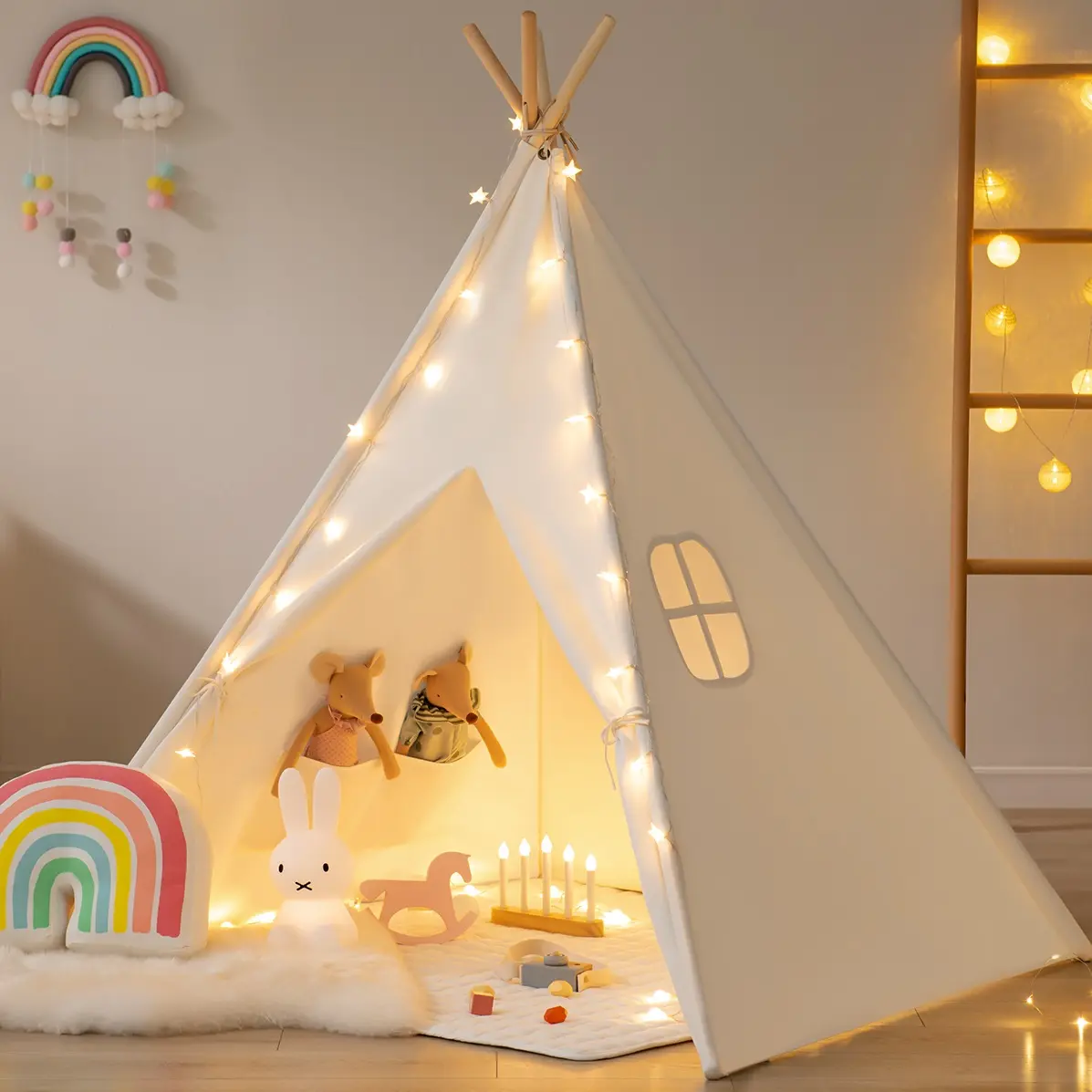 Großhandels preis Kunden spezifisches Muster Hochwertiges Indoor Outdoor Play Tipi Zelt für Kinder