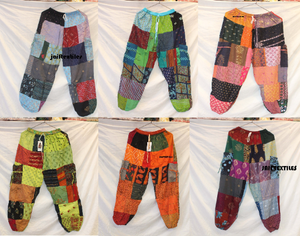 Parche de algodón hecho a mano trabajo HAREM indio cosido a mano Multi parche trabajo pantalón comodidad parche trabajo Harem pantalón - Product Image 1