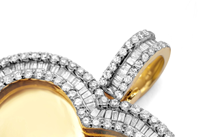 Por encargo VVS Natural Hip Hop rapero Iced carta colgantes 10K/14K oro Material corazón patrón Jesús forma mejor diamante oro - Product Image 2