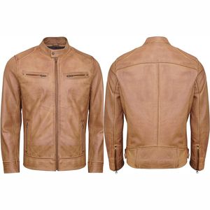 Nueva chaqueta de cuero con cremallera informal para hombre de otoño e invierno personalizada de bajo precio 2025 - Product Image 1