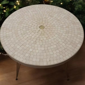 Dazzling <b>Mosaic</b> Side Table: Iridescent <b>Art</b> - Blue Coffee Table - Side Table - Livingroom Decor - Gift - Product Image 1