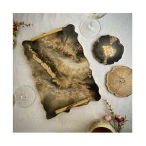 Mats & Pads Home Bar Decoration Coaster for Cup Leaf Coaster Customize Shaped <b>Resin</b> Green Silver Gold Accessories Europe Style - Product Image 3