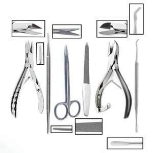 Professional Stainless Steel Podiatry Toenail Tools <b>Kit</b> Set of 6 Ingrown <b>Nail</b> Cutter Lifter File Scissor Pedicure Set - Product Image 1