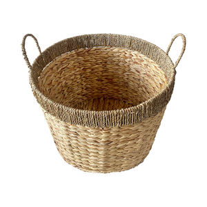 Eco Friendly Water Hyacinth Clothes Storage, <b>Hamper</b> Clothing Laundry Organizer <b>Basket</b> <b>For</b> Wholesale Vietnam - Product Image 6