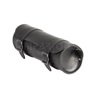 Multifunctional Genuine leather Strap-on <b>Rolling</b> <b>Tool</b> Bag Custom Made Black Leather Biker <b>Tool</b> Bag - Product Image 5