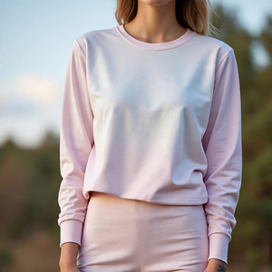 Gym Wear O-Neck Crop Tee Shirts Ladies Jogging Running Sportswear Long Sleeve Crop T-Shirts Femmes - Product Image 5