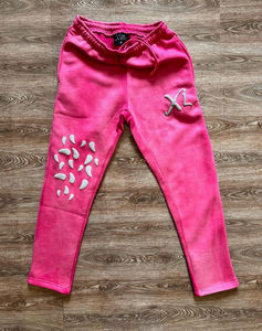 Nueva llegada Unisex 100% algodón 320GSM pulóver con capucha pantalones de chándal conjunto 3D Puff impresión sólido Flare inferior OEM hombres chándal trajes - Product Image 6