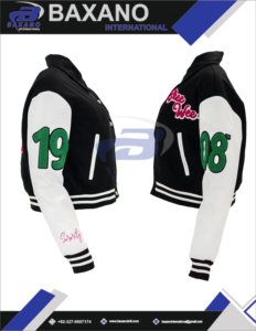 Alfa |   Kapa |   Chaqueta Universitaria Alpha Sorority Rosa y Negra con Logotipo Bordado, Transpirable y Resistente al Viento, Chaqueta Universitaria AKA Sorority - Product Image 6