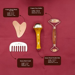 100% Original Kansa, herramientas de belleza de cobre, juego de viaje, Kit de cobre Ayurvédico para estiramiento facial corporal, masajeador de brillo Natural directo de la India - Product Image 6