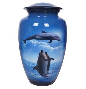 Urne funéraire classique en métal en forme de dauphin pour cendres humaines adultes, style européen, en aluminium, pour cérémonie funéraire américaine - Product Image 1