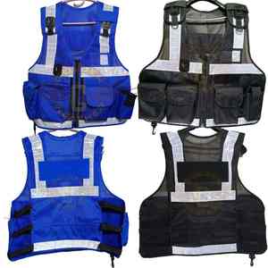 Chaleco de Seguridad Reflectante de Alta Visibilidad para Trabajo en Carreteras, Ropa de Seguridad para la Comunidad, Uniforme de Guardia de Seguridad Negro, Chaleco Táctico - Product Image 1