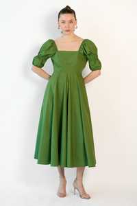 Vestido maxi de mujer bohemio informal con cuello cuadrado y longitud media de algodón 100% para mujer, novedad - Product Image 5