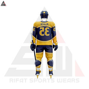 Uniforme de hockey sur glace adulte de conception populaire Ensembles unis de meilleure qualité avec 100% polyester innovant sans couture à séchage rapide - Product Image 5