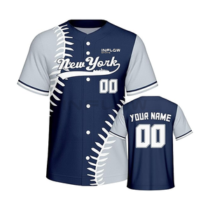 Camiseta de Béisbol con Nombre Personalizado, Sublimada OEM, Compra de Camisetas de Béisbol Baratas Sublimadas en Poliéster, Camiseta de Béisbol Personalizada en Blanco - Product Image 1