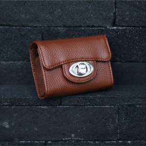 Premium Handmade Full-Grain Leather <b>Wallet</b> Minimalist <b>Small</b> Unisex <b>Wallet</b> with Metal Lock Handmade From Indonesia - Product Image 2