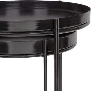 <span class=keywords><strong>Table</strong></span> en fer Ensemble de 3 avec dessus en métal pour <span class=keywords><strong>bar</strong></span>, cuisine, salle à manger, extérieur et salon Comprend des tabourets en fer et en aluminium - Product Image 4