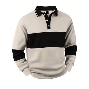 Sweat-shirt pour homme - Manches longues en molleton de coton avec col boutonné - Séchage rapide - Vêtements décontractés de rue - Hauts d'hiver - Product Image 2