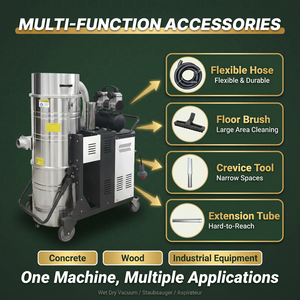 Extracteur de poussière industriel en acier inoxydable HEPA 5,5 kW à jet pulsé automatique 380 V pour la collecte de poussière de meulage de béton - Product Image 4