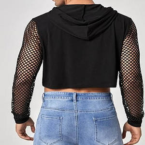 Sudadera Corta para Hombre, Estilo Urbano, Informal, para Gimnasio, Entrenamiento, Ligera, Sudadera con Capucha, Moda - Product Image 6