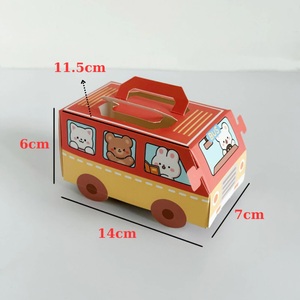 Bonita caja de dulces y regalo pequeña en forma de autobús-Embalaje de regalo de 11,5x7x6cm para fiestas y eventos (rojo) - Product Image 2