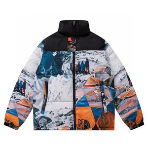 Veste d'hiver unisexe dégradée élégante imperméable respirante chaude 100% coton col montant vintage doudoune - Product Image 1