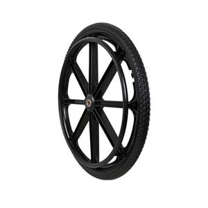 Roue arrière de fauteuil roulant gris en nylon durable de 24 pouces, légère et non marquante, pneu solide à roulement lisse, ajustement universel Easy Emco - Product Image 5