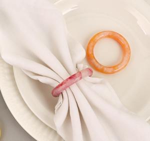 <b>Resin</b> Link Chai Napkin <b>Ring</b> Designer Custom Color Tissue Paper Holder Chain <b>Rings</b> for Party Table Decoration - Product Image 3