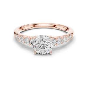 Bague de fiançailles en diamant de laboratoire rond brillant de 1,40 carat, clarté VVS-VS EF, or 18 carats, 14 carats, 10 carats et argent 925, rose, jaune - Product Image 2