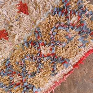 Auténtica Alfombra Marroquí Hecha a Mano, Boucherouite, Estilo Bohemio, Colorida, Vintage, Decoración Artesanal del Atlas - Product Image 1