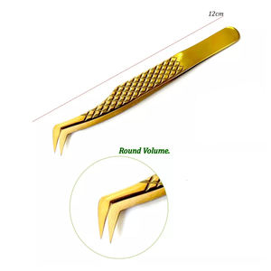 Kit de pinzas multifuncionales para peinados de pestañas, 6 piezas, pinzas de aseo de pestañas de Color dorado con hermosa bolsa de botones - Product Image 4