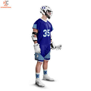 Ensemble d'uniformes de lacrosse personnalisés OEM avec maillots et shorts sublimés, design sur mesure, nom et numéro personnalisés, en maille - Product Image 2