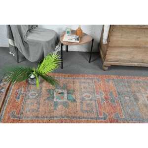 พรมถักแนววินเทจผ้าขนแกะ2.5 x 11.7ft เรียบพร้อมแผ่นรองยางสำหรับวัยรุ่นโถงทางเดินทรงสี่เหลี่ยมผืนผ้า - Product Image 2