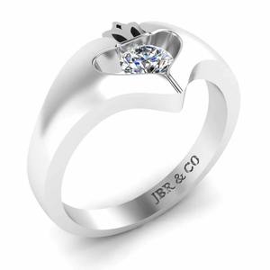 Anillo de compromiso Claddagh de racimo de Plata de Ley 925 de diamante redondo de mejor diseño para mujer anillo de bodas a precio de fábrica - Product Image 2