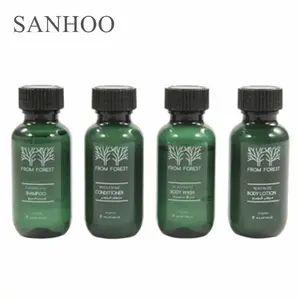 SANHOO New Style 5 Star Hotel Bedroom Sets Disposable Hotel Amenities Hair Conditioner Shower Gel Bath Gel Shampoo Soap Lotion