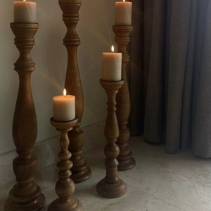 Handmade Wooden Round <b>Candle</b> Stand for Christmas Home Decoration - Product Image 1